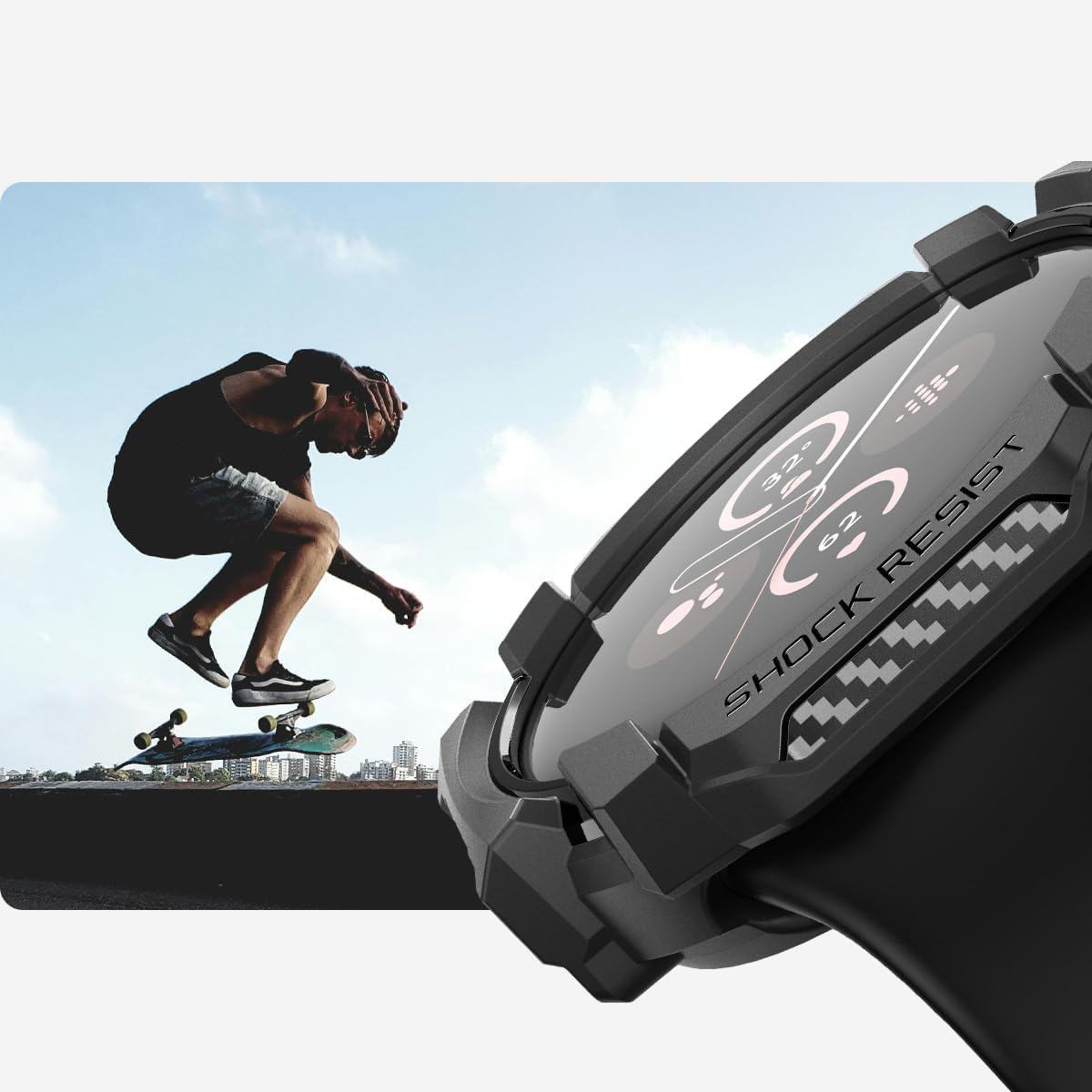 Etui Spigen Rugged Armor do Google Pixel Watch 3/2/1 (41mm), czarne